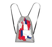 Yyoretp Abstract French flag Map03 Print Drawstring Backpack,String Backpack Storage bag for Sport Beach Swim Gym Traveling.