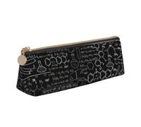 Yyoretp Abstract Science Chemistry Illustration 3D Print Leather Pencil Pouch Cosmetic Makeup Case Pen Office Stationery Markers Bag