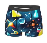 Yyoretp Abstract Science Chemistry Print Men's Boxer Briefs,Stretch Fit Underwear Microfibre shorts Gents for Everyday Wear Black