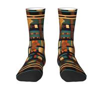 Yyoretp Adult African Classic Weave Print Colorful mid length socks with man and woman for Everyday Wear,Casual,sports