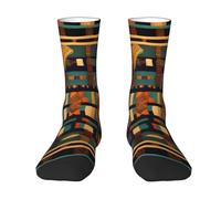 Yyoretp Adult African Classic Weave Print Colorful mid length socks with man and woman for Everyday Wear,Casual,sports