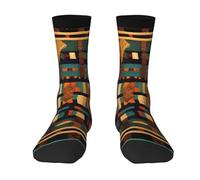Yyoretp Adult African Classic Weave Print Colorful mid length socks with man and woman for Everyday Wear,Casual,sports