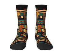 Yyoretp Adult African Classic Weave Print Colorful mid length socks with man and woman for Everyday Wear,Casual,sports
