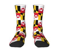 Yyoretp Adult Flag of Maryland Print Colorful mid length socks with man and woman for Everyday Wear,Casual,sports