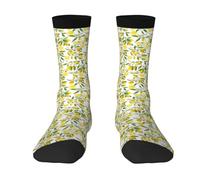 Yyoretp Adult Fresh Tropical Lemons Print Colorful mid length socks with man and woman for Everyday Wear,Casual,sports