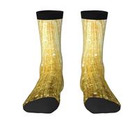Yyoretp Adult Gold Bling Print Colorful mid length socks with man and woman for Everyday Wear,Casual,sports