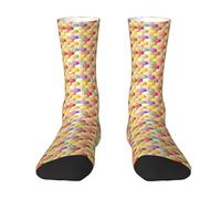 Yyoretp Adult Ice Cream Print Colorful mid length socks with man and woman for Everyday Wear,Casual,sports