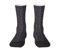 Yyoretp Adult Purple Black Goth Spooky Print Colorful mid length socks with man and woman for Everyday Wear,Casual,sports