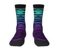Yyoretp Adult Purple Blue Green Camouflage Zebra Stripes Print Colorful mid length socks with man and woman for Everyday Wear,Casual,sports