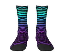 Yyoretp Adult Purple Blue Green Camouflage Zebra Stripes Print Colorful mid length socks with man and woman for Everyday Wear,Casual,sports