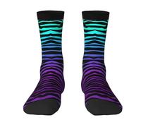 Yyoretp Adult Purple Blue Green Camouflage Zebra Stripes Print Colorful mid length socks with man and woman for Everyday Wear,Casual,sports