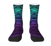 Yyoretp Adult Purple Blue Green Camouflage Zebra Stripes Print Colorful mid length socks with man and woman for Everyday Wear,Casual,sports