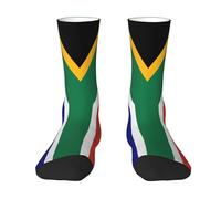 Yyoretp Adult South African flag Print Colorful mid length socks with man and woman for Everyday Wear,Casual,sports