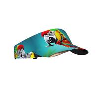 Yyoretp Adult Sunscreen Visor Cap Adjustable Parrots On Tree Print Sports Sun Visor Hats for Men Women Black