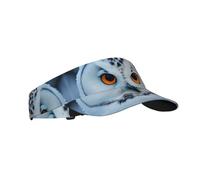 Yyoretp Adult Sunscreen Visor Cap Adjustable Snowy Owl Eyes Print Sports Sun Visor Hats for Men Women Black