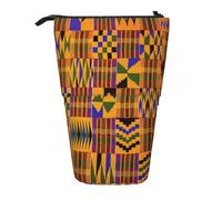 Yyoretp African Ethnic Pattern Print Telescopic Pen Bag Pen Holder Pop Up Storage Case,Standing Portable Pen Case