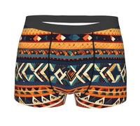 Yyoretp African National Patterns Print Men's Boxer Briefs,Stretch Fit Underwear Microfibre shorts Gents for Everyday Wear Black