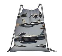 Yyoretp Aircraft Fighter Jets Print Drawstring Backpack Sports Gym Beach Sack Dance Yoga Cinch Bag for Women Men