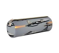 Yyoretp Aircraft Fighter Jets Print Leather Pencil Pouch Cosmetic Makeup Case Pen Office Stationery Markers Bag.