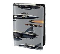 Yyoretp Aircraft Fighter Jets Print Passport Holder for Travel,Wallet Case RFID Blocking Card Slot Leather Protector