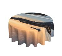 Yyoretp Aircraft Fighter Jets Print Round Tablecloth 60 In Waterproofes Stains Resistanted Table Cover for Dining Room.