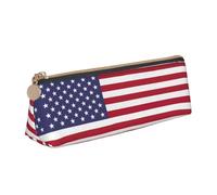 Yyoretp American Flag Print Simple Triangular Pen case Storage Bag for Office Supplies,Cosmetics,toiletries