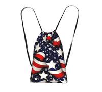 Yyoretp American Flag Stars Stripes Print Drawstring Backpack,String Backpack Storage bag for Sport Beach Swim Gym Traveling.