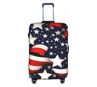Yyoretp American Flag Stars Stripes Print Elastic Luggage Cover, Suitcase Protection Cover with Zipper Fits 18-32 Inch.