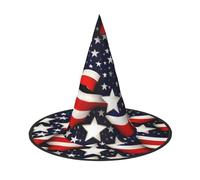 Yyoretp American Flag Stars Stripes Print Halloween Costume Witch Hat Adults carnival Cosplay party Costume Accessories