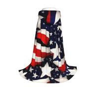 Yyoretp American Flag Stars Stripes Print Hooded Cloak Long Cape for Kids with Carnival Halloween Cosplay Fancy Costume