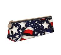 Yyoretp American Flag Stars Stripes Print Simple Triangular Pen case Storage Bag for Office Supplies,Cosmetics,toiletries