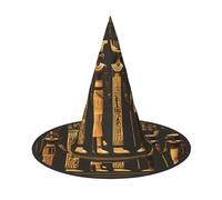 Yyoretp Ancient Egyptian Hieroglyph Print Halloween Costume Witch Hat Adults carnival Cosplay party Costume Accessories