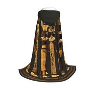 Yyoretp Ancient Egyptian Hieroglyph Print Hooded Cloak Long Cape for Kids with Carnival Halloween Cosplay Fancy Costume
