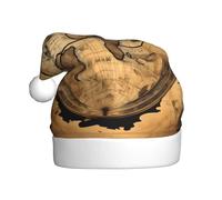 Yyoretp Ancient Map World Globe Print Christmas Hat for Adult Santa Hat Unisex Velvet Holiday Xmas Hat for Festive Party