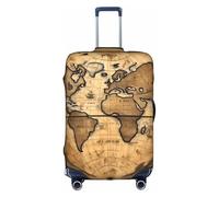 Yyoretp Ancient Map World Globe Print Elastic Luggage Cover, Suitcase Protection Cover with Zipper Fits 18-32 Inch.