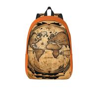 Yyoretp Ancient Map World Globe Print Fashion Canvas Backpacks,Casual Lightweight Sports Rucksack Travel Multipurpose Bag