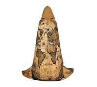 Yyoretp Ancient Map World Globe Print Hooded Cape Long Cloak for Kids with Carnival Halloween Cosplay Fancy Costume