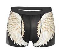 Yyoretp angel feathers Print Men's Boxer Briefs,Stretch Fit Underwear Microfibre shorts Gents for Everyday Wear Black
