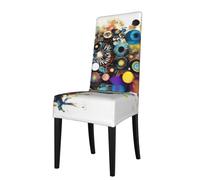 Yyoretp Artificial Intelligence Brain Print Removable Dining Room Chair Protector Slipcovers,Elastic Stretch Chair Protector.