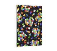 Yyoretp Autism Awareness Puzzle Pieces Heart Print Building Blocks Puzzle,Building block puzzle toy game for brain development