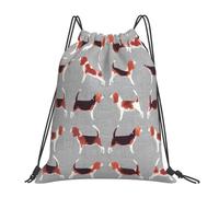 Yyoretp beagle patterns Print Drawstring Backpack Sports Gym Beach Sack Dance Yoga Cinch Bag for Women Men