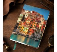 Yyoretp beautiful Italy Print A5 Leather journal cover,Refillable Genuine Leather Journal Notebook Covers