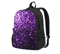 Yyoretp Beautiful Purple Glitter Print Casual Backpack for Women and Men,Large Capacity Travel Work Computer Backpacks
