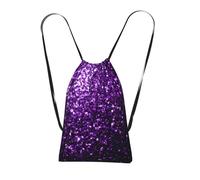Yyoretp Beautiful Purple Glitter Print Drawstring Backpack,String Backpack Storage bag for Sport Beach Swim Gym Traveling.