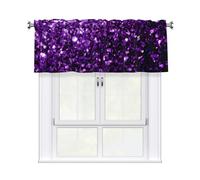 Yyoretp Beautiful Purple Glitter Print Valance Curtains for Windows Kitchen Living Room with Light Filtering,137 x 46 cm