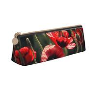 Yyoretp Beautiful Red Poppy Flower Print Simple Triangular Pen case Storage Bag for Office Supplies,Cosmetics,toiletries