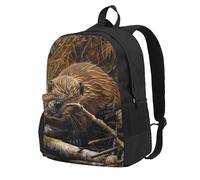 Yyoretp beaver working Print Casual Backpack for Women and Men,Large Capacity Travel Work Computer Backpacks