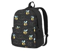 Yyoretp Bee flying Print Casual Backpack for Women and Men,Large Capacity Travel Work Computer Backpacks