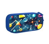 Yyoretp Big Capacity Abstract Science Chemistry Print Pencil Case,Double Layer Zipper Makeup Pouch Pencil Box Organizer.