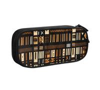 Yyoretp Big Capacity African Mud Cloth Tribal Print Pencil Case,Double Layer Zipper Makeup Pouch Pencil Box Organizer.